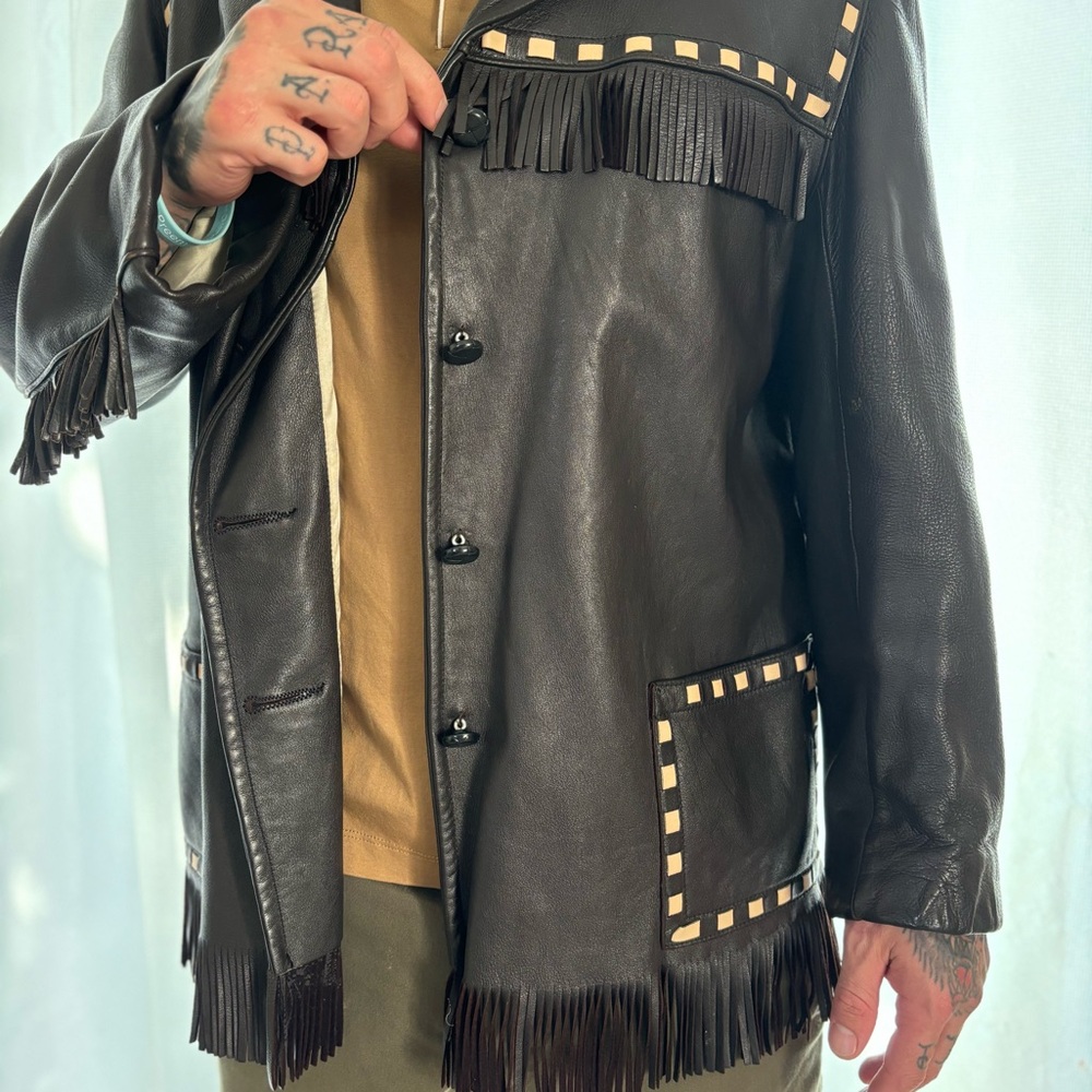 Men’s Vintage Mid-Western Deer Skin Leather Jacket
